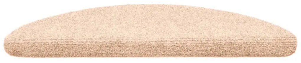 20 db öntapadós lépcsőszőnyeg, világosbarna, félkör alakú, 56 x 17 x 3 cm
