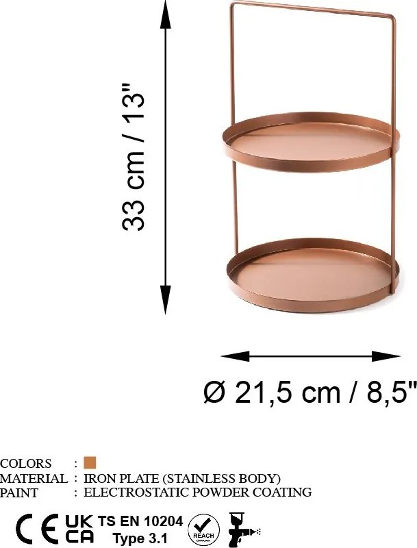 Dísztárgy, réz, Ø21 cm