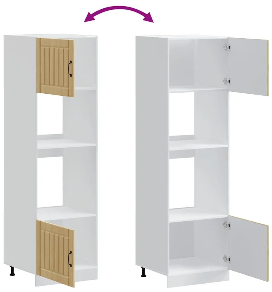 Lucca 2 db sonoma tölgy színű szerelt fa sütőszekrények