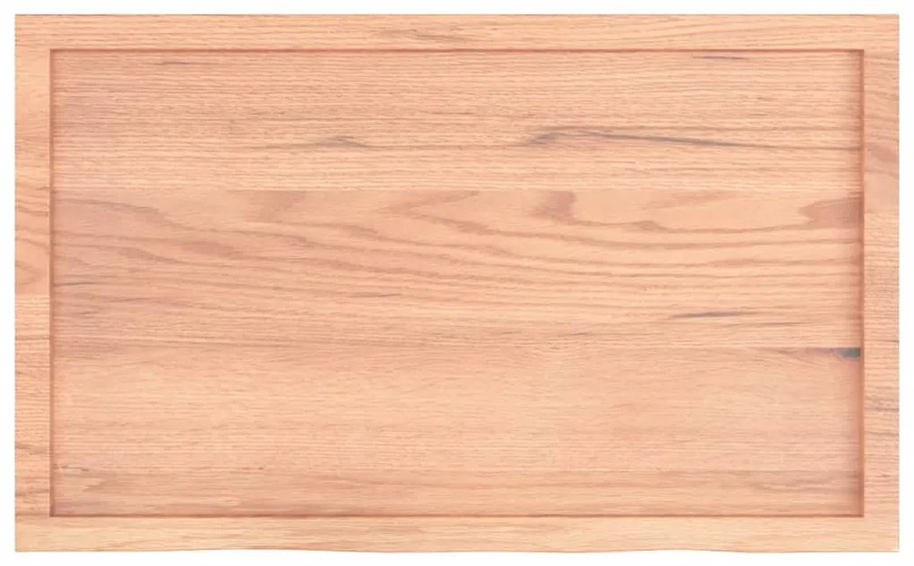 világosbarna kezelt tömör fa fürdőszobai pult 100x60x(2-6) cm