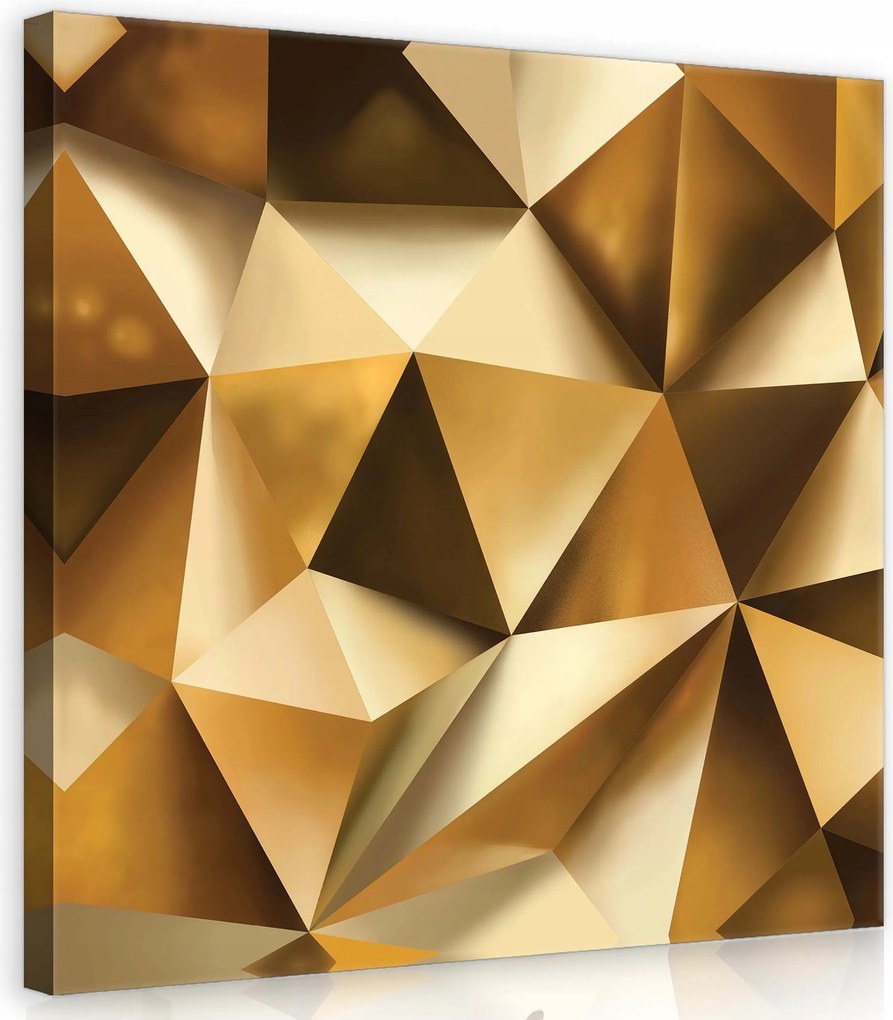 Vászonkép 80x80 Arany geometrikus háromszög Luxus absztrakt modern