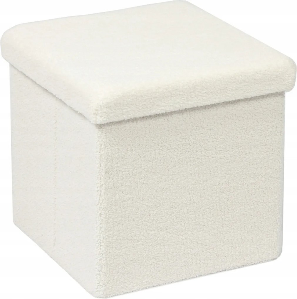 Kárpitozott puff Smukee krémszínű 38 × 38 × 38 cm