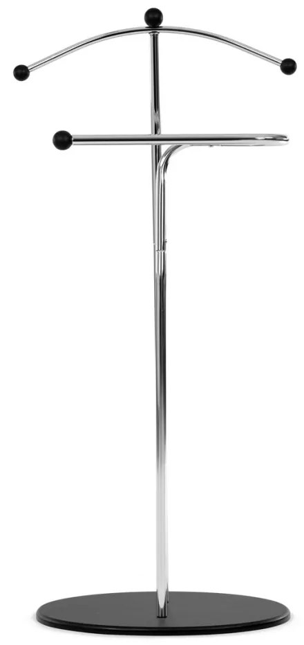 Němý sluha, výška 110 cm, masiv kaučukovník, černé moření, kov chrom
