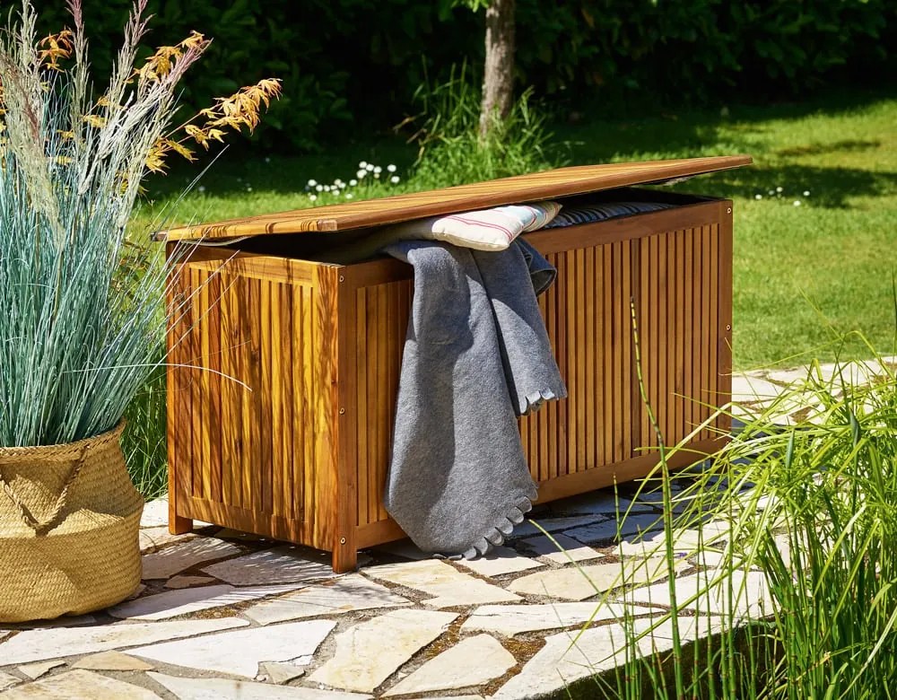 Casaria ACACIA fa tárolódoboz, 117x50x59cm, természetes barna
