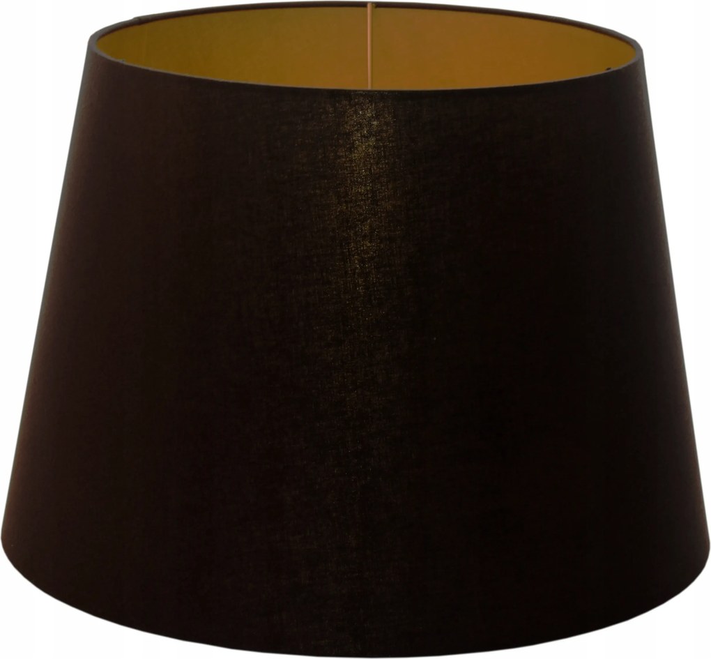 Lámpaernyő Lámpához, E27, Kúp Alakú, Fekete Pamut Arany Színű, 20x30 cm, 20 cm Magas, Mirano