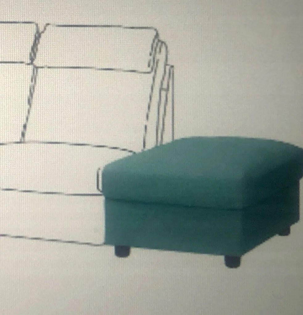 Ikea Lidhult Lábtartó huzat, puff, Gassebol zöld