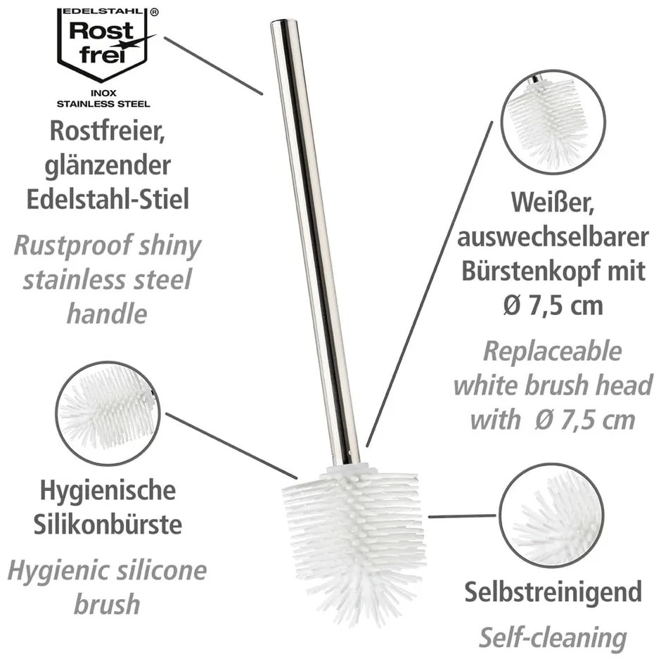 Cserélhető WC-kefe rozsdamentes acél markolattal - Wenko