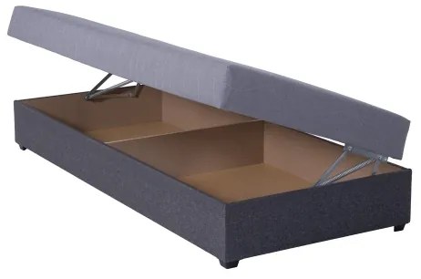 Kárpitozott heverő JACOB XL, tárolóval, teherbírás 130 kg, 90x200 cm, szürke