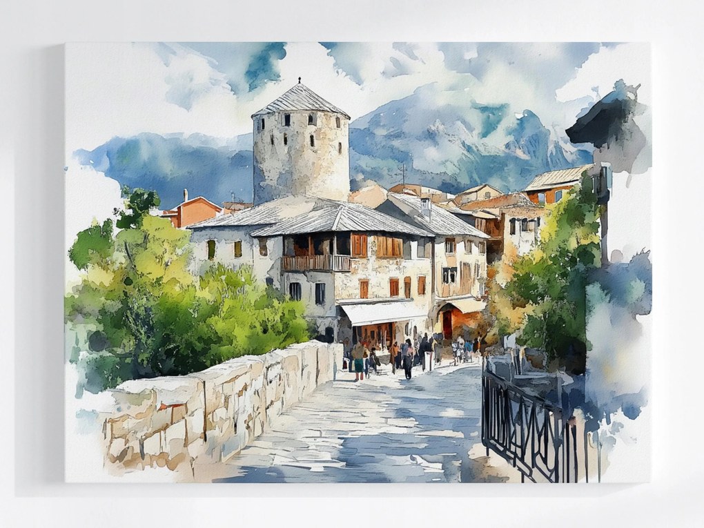 Vászonkép Canvas Város Bosznia Hercegovina Mostar Óváros 100x75