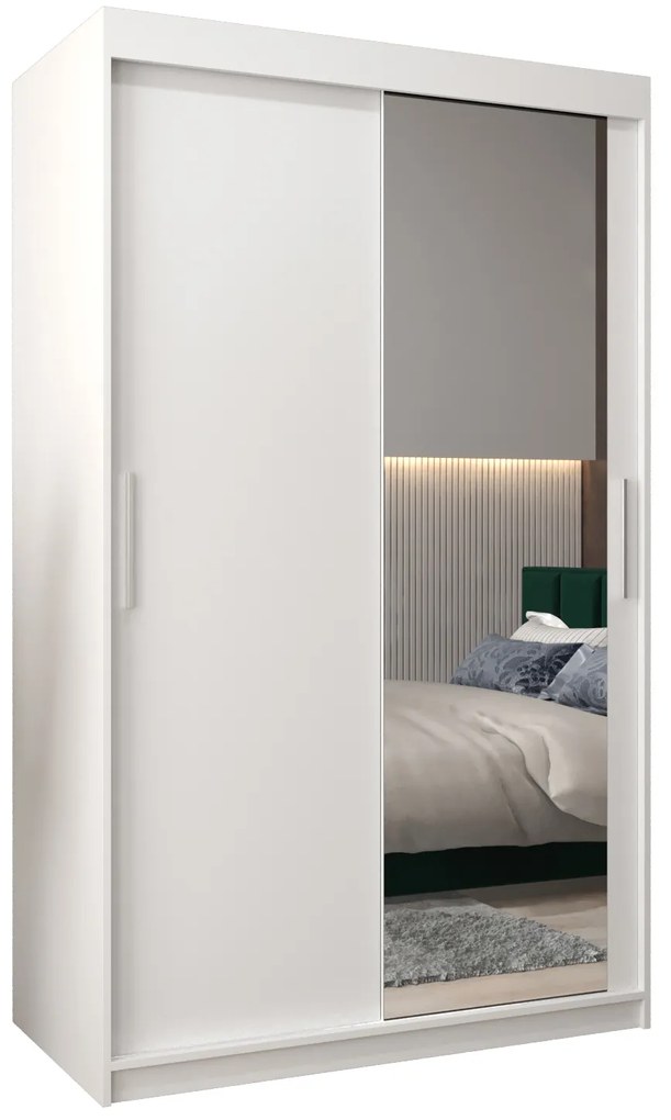 Ruhásszekrény 120 cm Toki 2 (matt fekete + matt fehér). 1064971