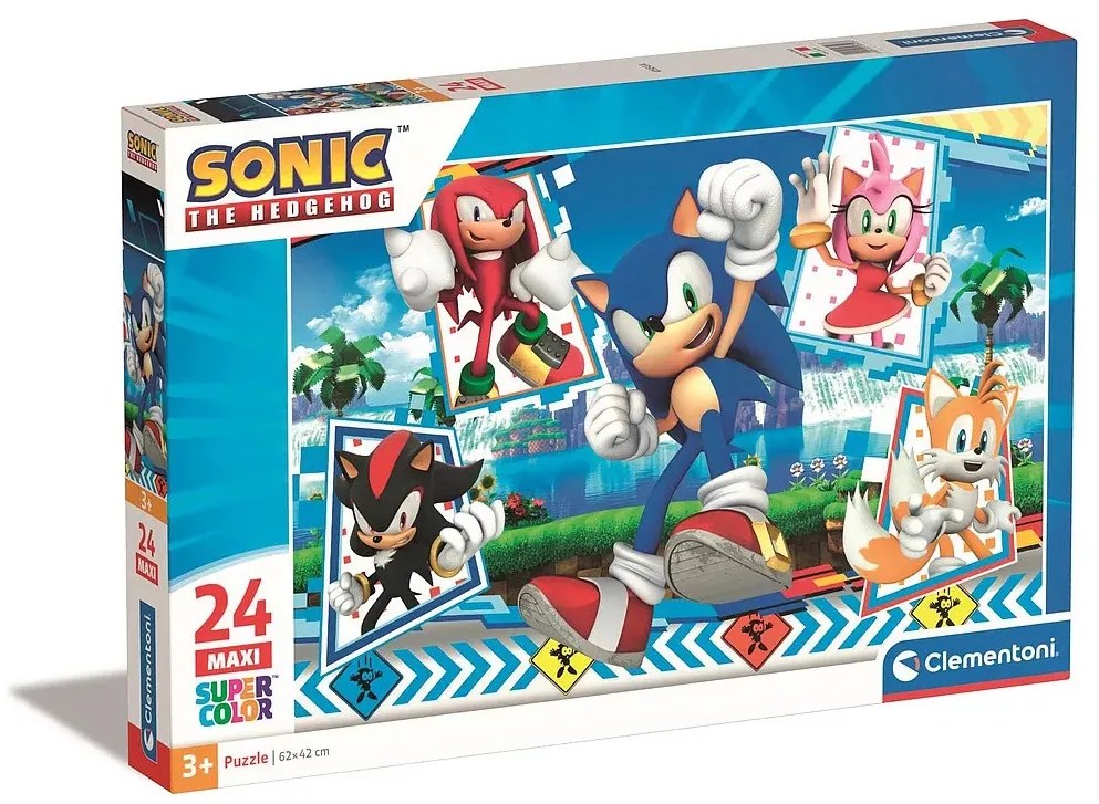 Sonic a sündisznó Green Hill 24 db-os maxi puzzle Clementoni