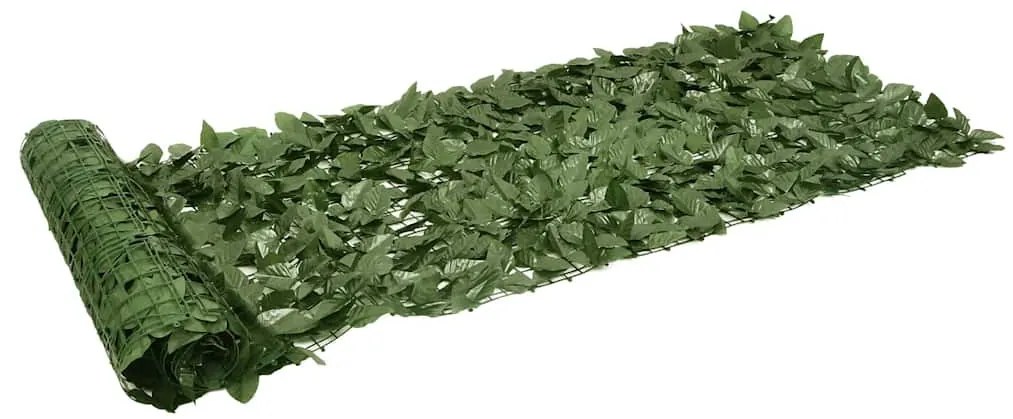 Sötétzöld leveles erkélyparaván 600 x 75 cm