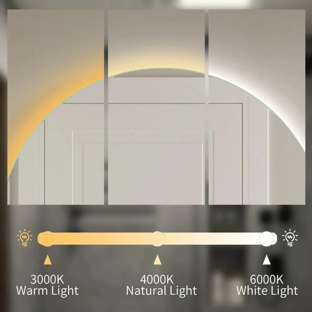 Led tükör 70 cm fűtési funkcióval