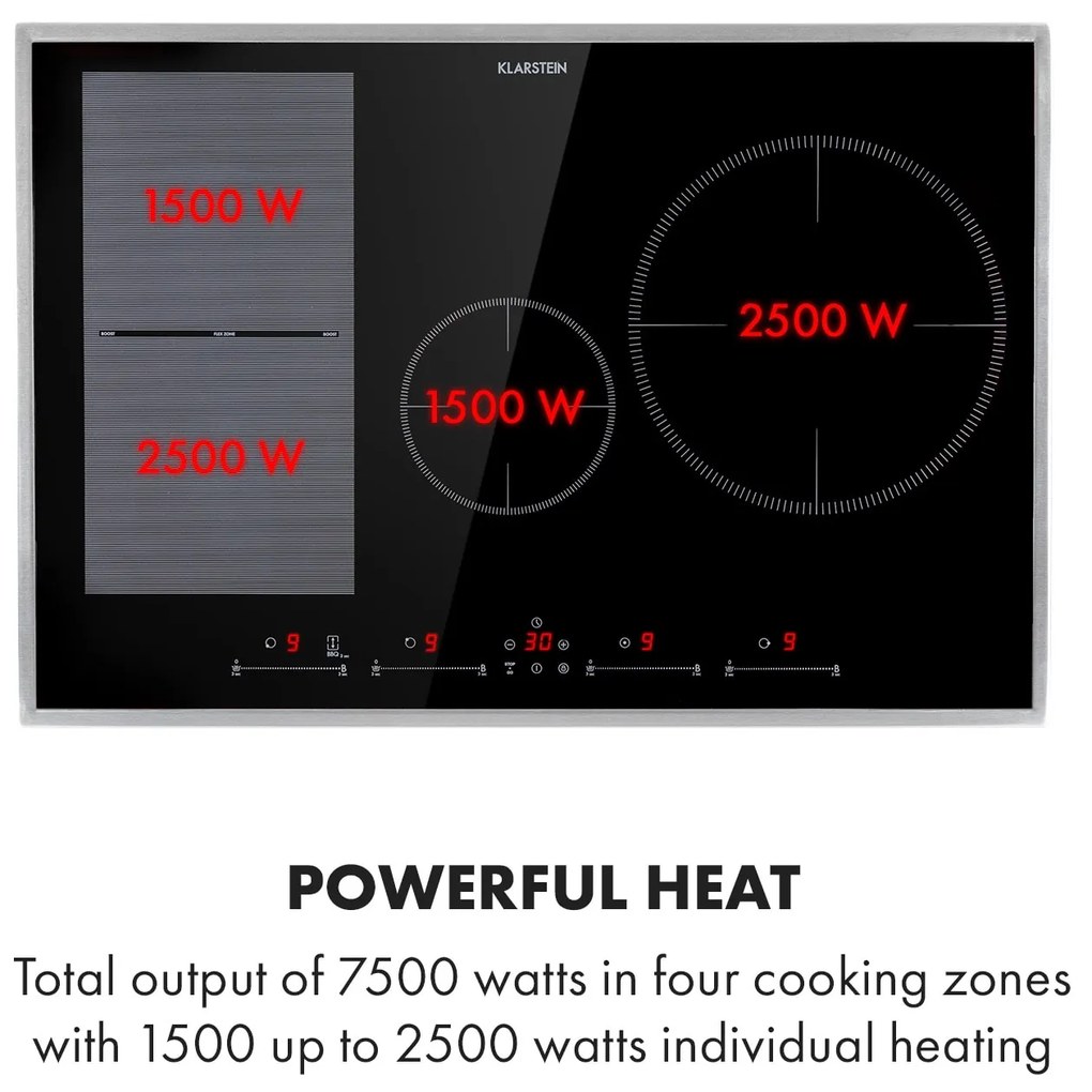 Klarstein Delicatessa 77 Hybrid Prime, indukciós főzőlap, 7000 W, 4 zóna