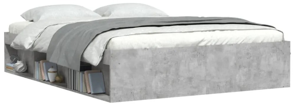 betonszürke ágykeret 160 x 200 cm