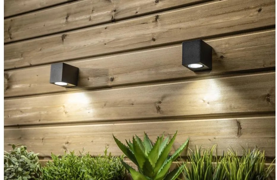 Lámpa Fali lámpa TIAGO négyzet, 1 irányú, GU10, MAX.35W, IP54 AC220-240V, 50/60Hz, fekete