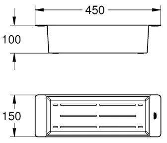GROHE 40852SD0 - Többfunkciós szűrő 450 × 150 × 100 mm rozsdamentes acél