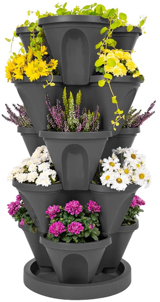 4Home virágpiramis 5 részes, antracit, 5 emelet