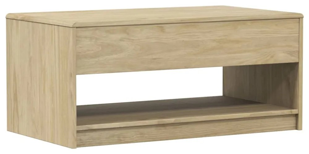 SAUDA tölgyszínű tömör fenyőfa dohányzóasztal 99 x 55 x 45 cm