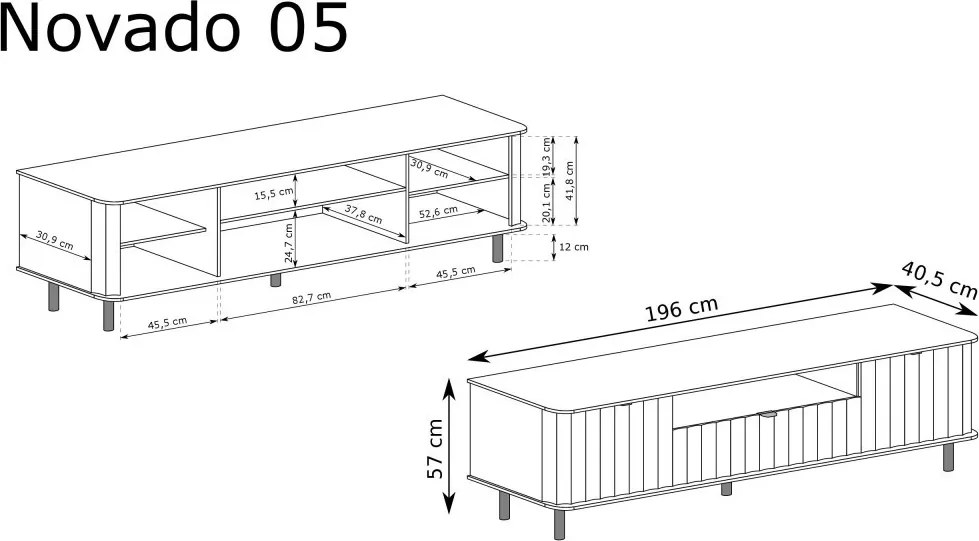 Novado NO-5 tv állvány, alpesi fehér