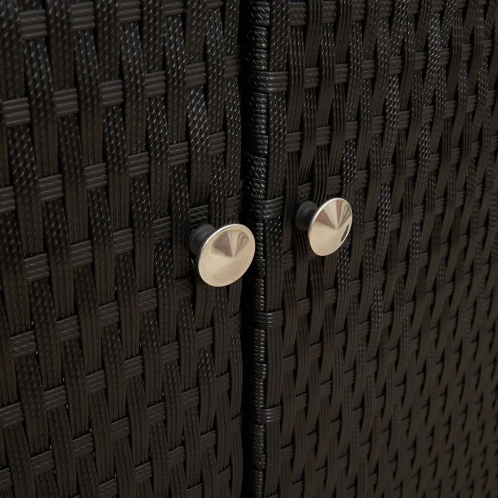 Tároló Szekrény Fekete 100x36x102 cm Rattan