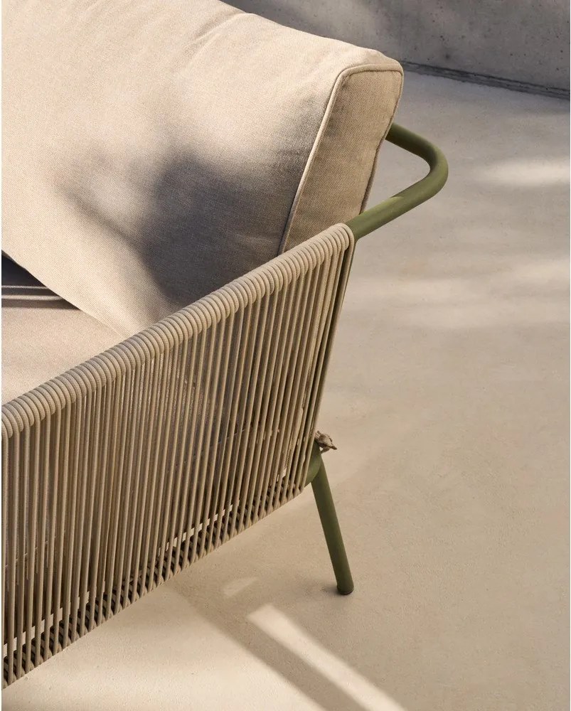 Zöld-bézs kárpitozott kerti kanapé Zivia – Kave Home