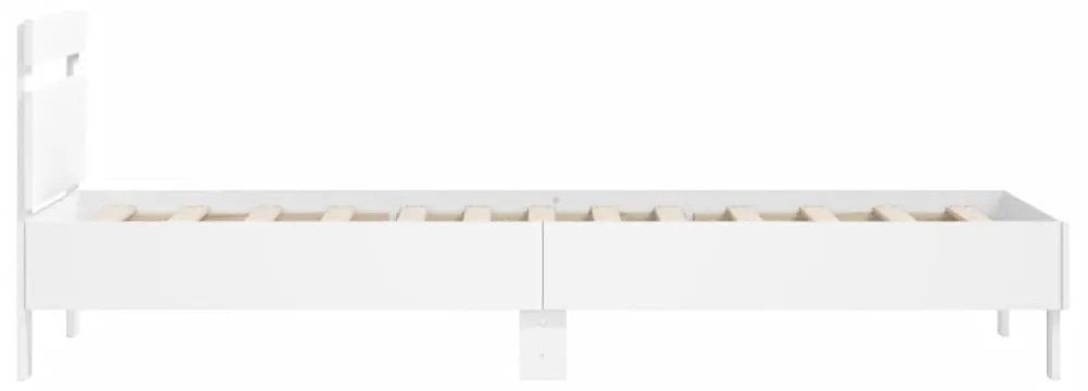 fehér szerelt fa ágykeret fejtámlával 100 x 200 cm
