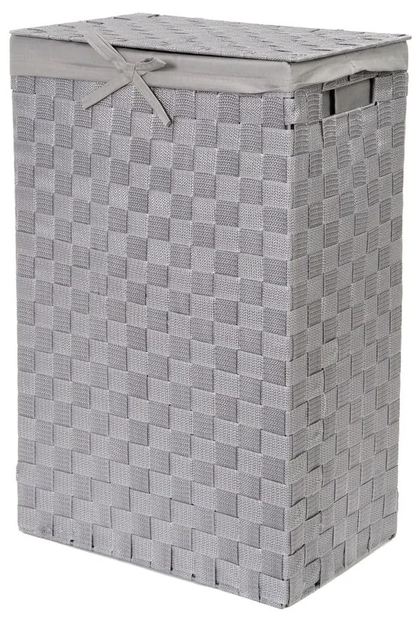 Laundry Basket Linen szürke, fedeles szennyeskosár, magasság 60 cm - Compactor