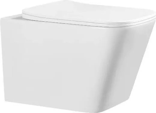 Eros ES QUADRO fali wc - ülőkével komplett - perem nélküli öblítés - 49,5 cm