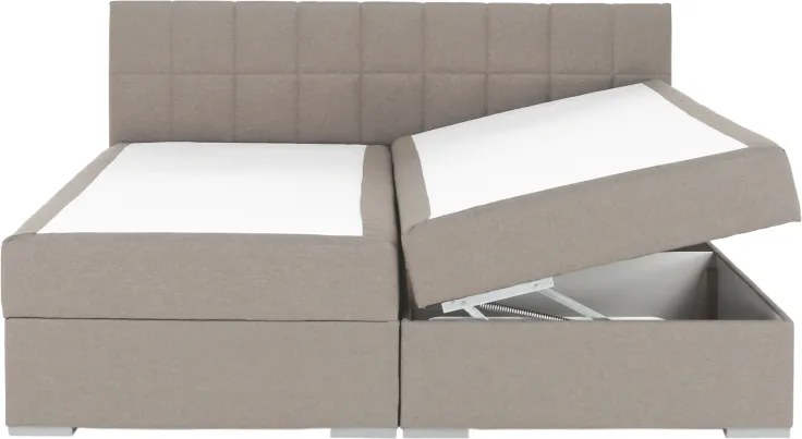 Boxspring típusú ágy 180x200, szürkésbarna taupe, FERATA TV KOMFORT