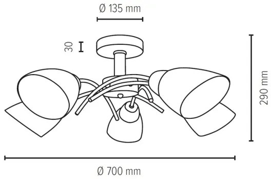 Spot-Light 8141574 - VILETTA 5xE27/40W/230V mennyezeti lámpa