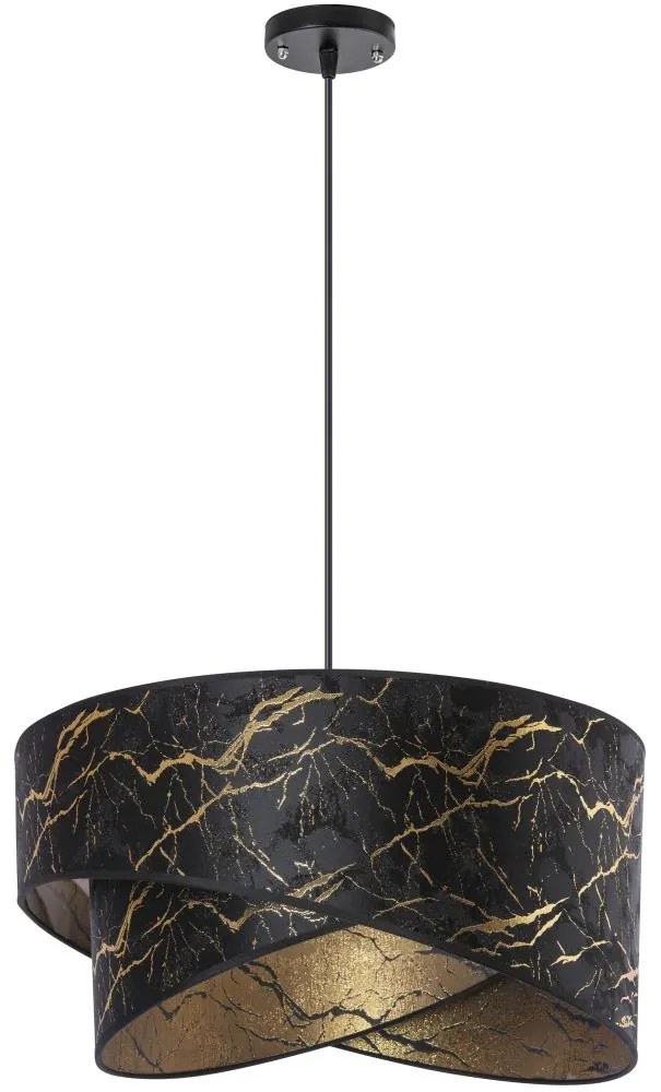 Csillár zsinóron 1xE27/60W/230V fekete/arany