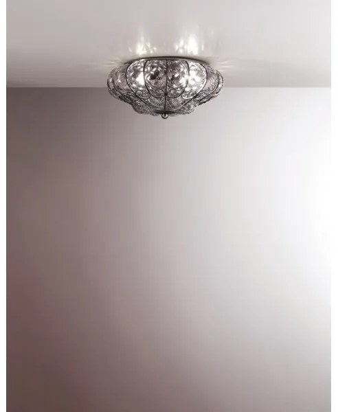 SIRU - Mennyezeti lámpa SOLE 3xE14/40W/230V átm. 31 cm átlátszó/króm Velencei üveg