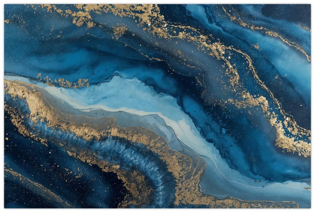 Kép - Kék márvány absztrakció (90x60 cm)