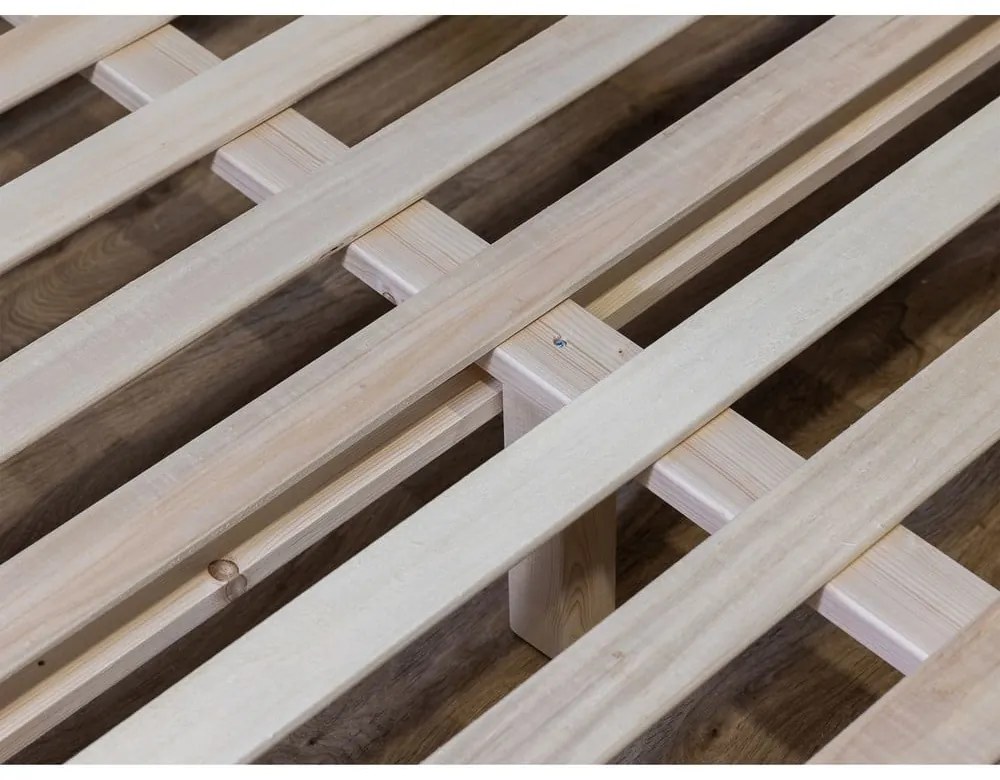 Sötétzöld-natúr színű franciaágy ágyráccsal 180x200 cm Oceane – Bobochic Paris