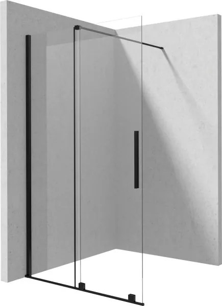 Prizma csúsztatható walk-in zuhanyfal_120x195, fekete