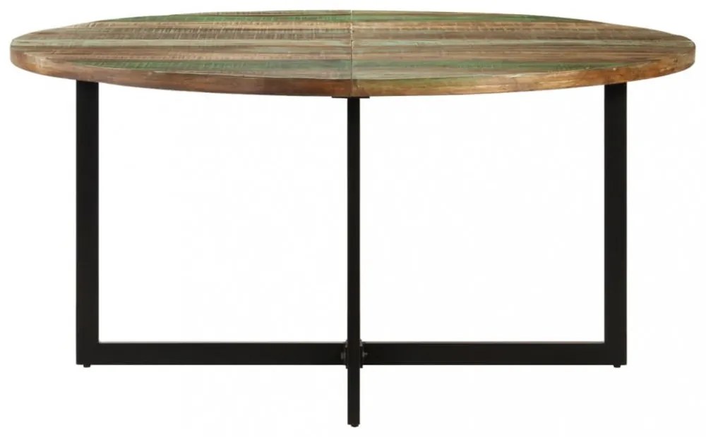 tömör újrahasznosított fa étkezőasztal 150 x 75 cm