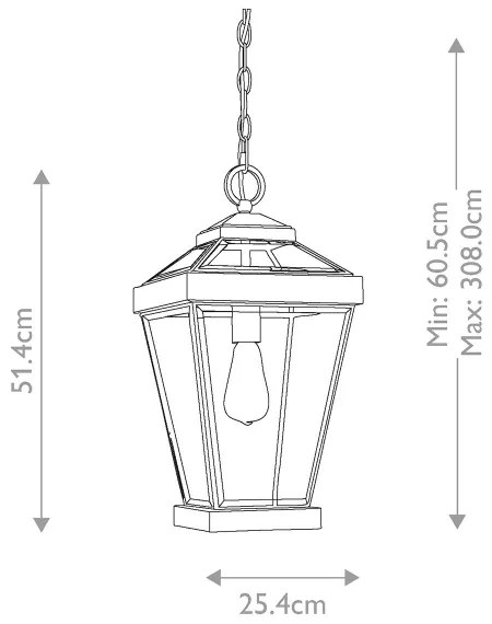Quoizel QZ-RAVINE8-L - Kültéri csillár láncon RAVINE 1xE27/60W/230V IP23 barna