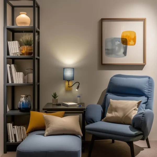 Brilagi - LED Fali lámpa NUBILA WOOD 1xE27/25W/230V+ LED/3W tölgy/sötét kék