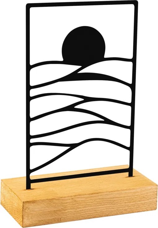 Horizon fém dísztárgy, fekete, 24×8 cm