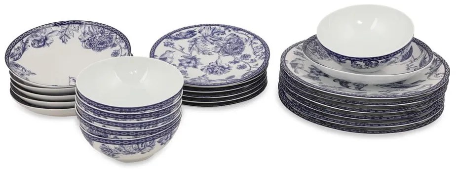 Porcelán hatszemélyes étkészlet 24 db-os Flowers – Kütahya Porselen