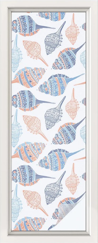 Öntapadós ablakfurnér, amely biztosítja a magánélet védelmét Tengeri kagylók 50x146