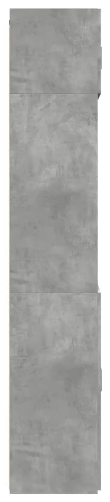betonszürke szerelt fa tárolószekrény 70 x 42,5 x 225 cm