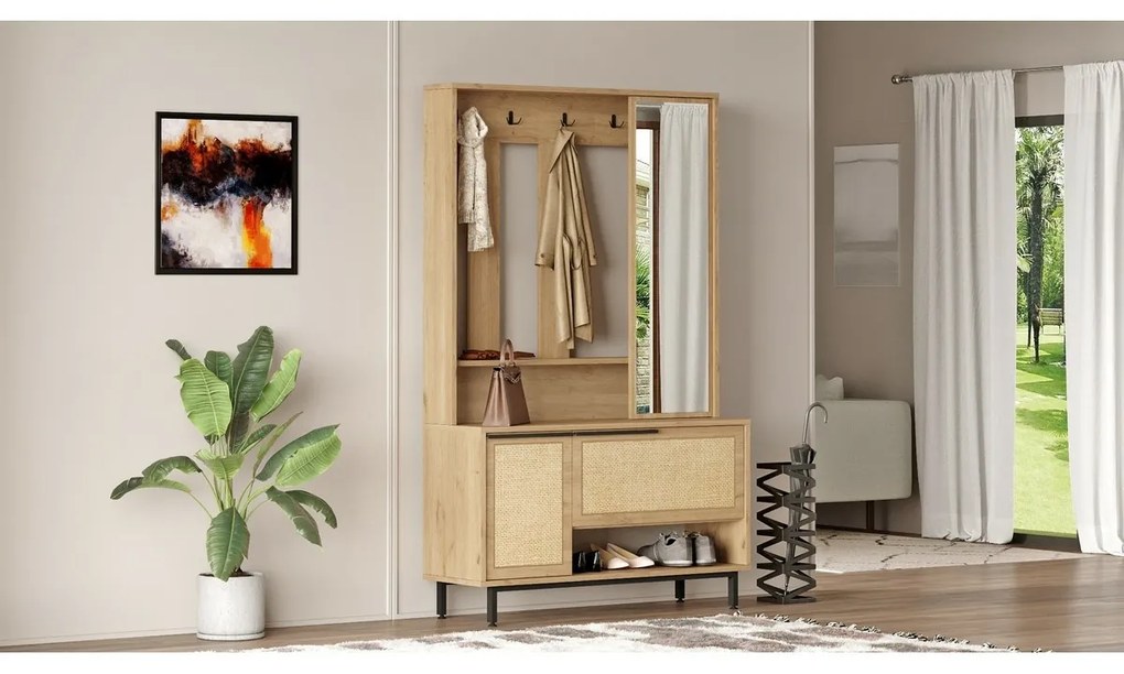 Once Walnut and Oak cipősszekrényes akasztó