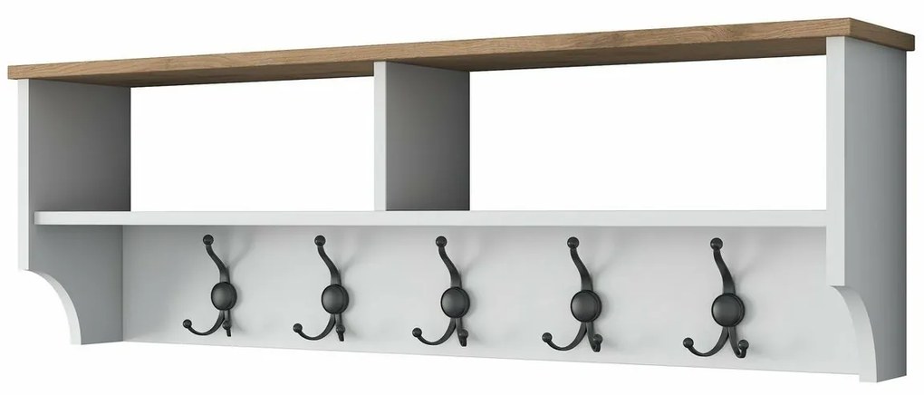 Polo White and Walnut fali akasztó