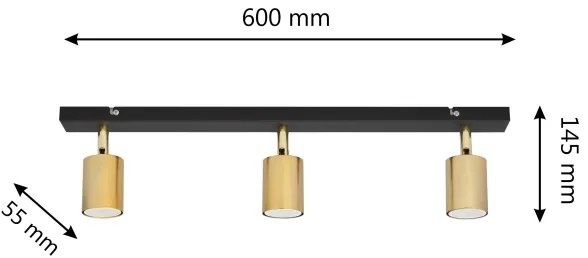 LED Spotlámpa TUNE 3xGU10/4,8W/230V arany/fekete
