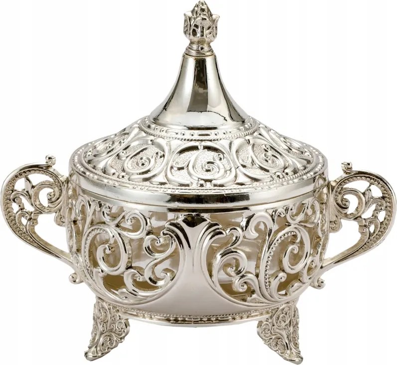 Ezüstözött fém cukortartó