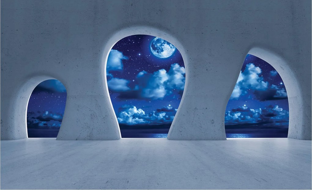 Fotótapéta Éjszakai kozmosz Tenger Luna Csillagok Íj relaxáció 368x254 +ragasztó