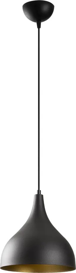 Sağlam 3760 fekete-arany fém függőlámpa, Ø26 cm