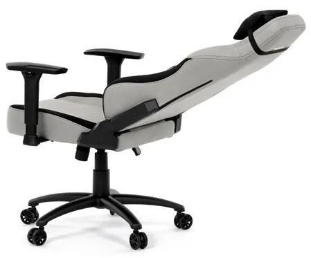 Gamer szék hintamechanikával, ezüst szövetkárpittal. KA-F12 SIL2